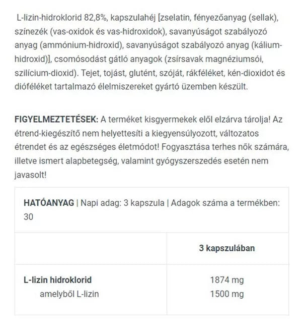 BioTechUSA L–Lysine (90 Capsules)