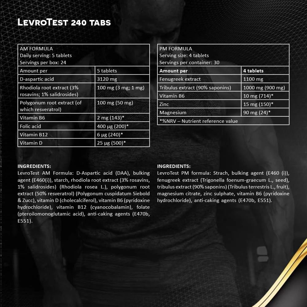 Kevin Levrone Levro Test Am Pm Formula (240 Tablets)