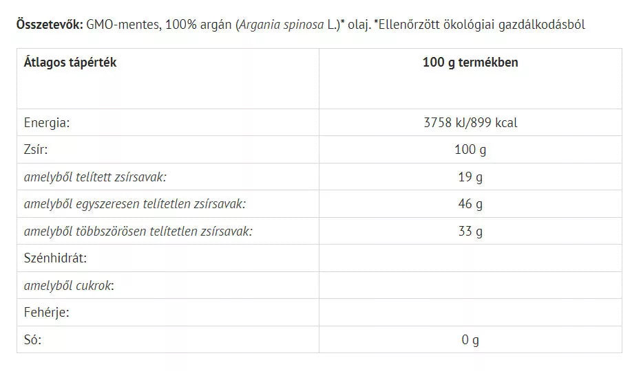 Natur Tanya Bio, Vegan Argan Oil (50 ml)