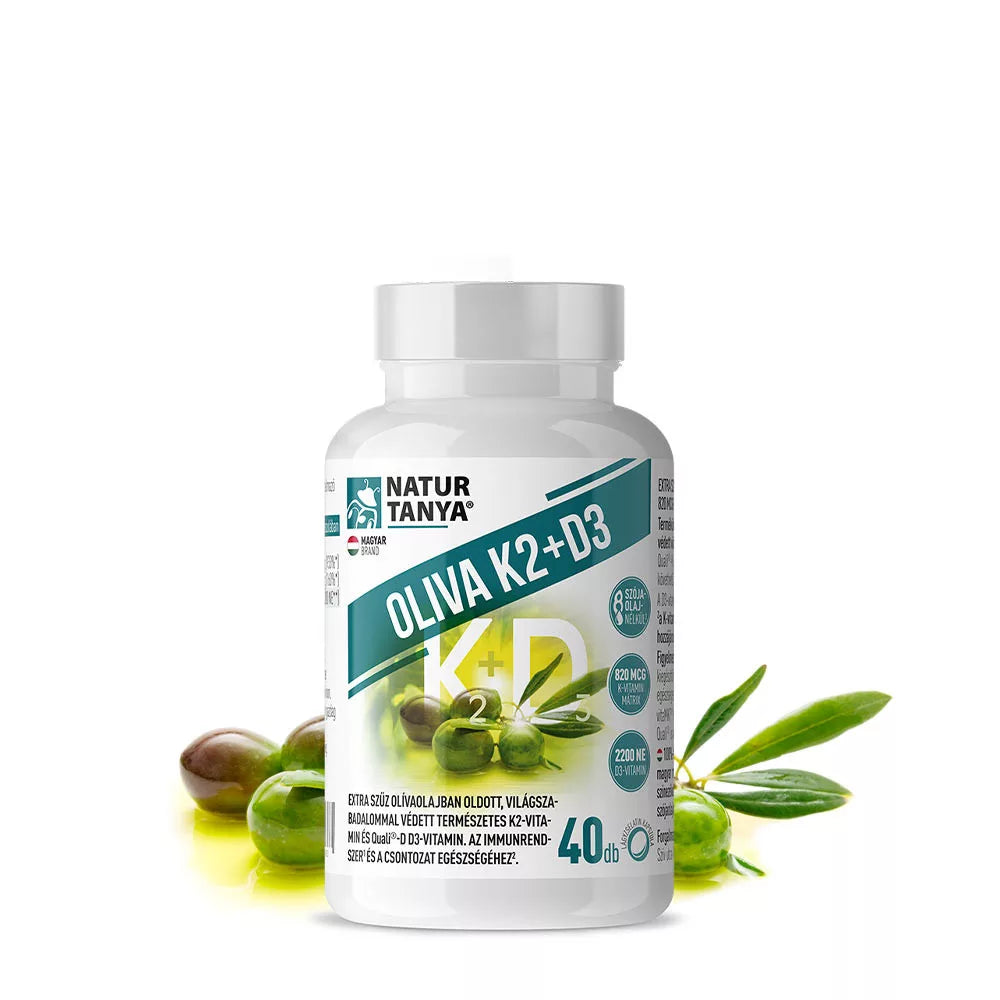 Natur Tanya Olive K2+D3 - With world patent protected vitaMK7® vitamin K2 (40 Softgels)
