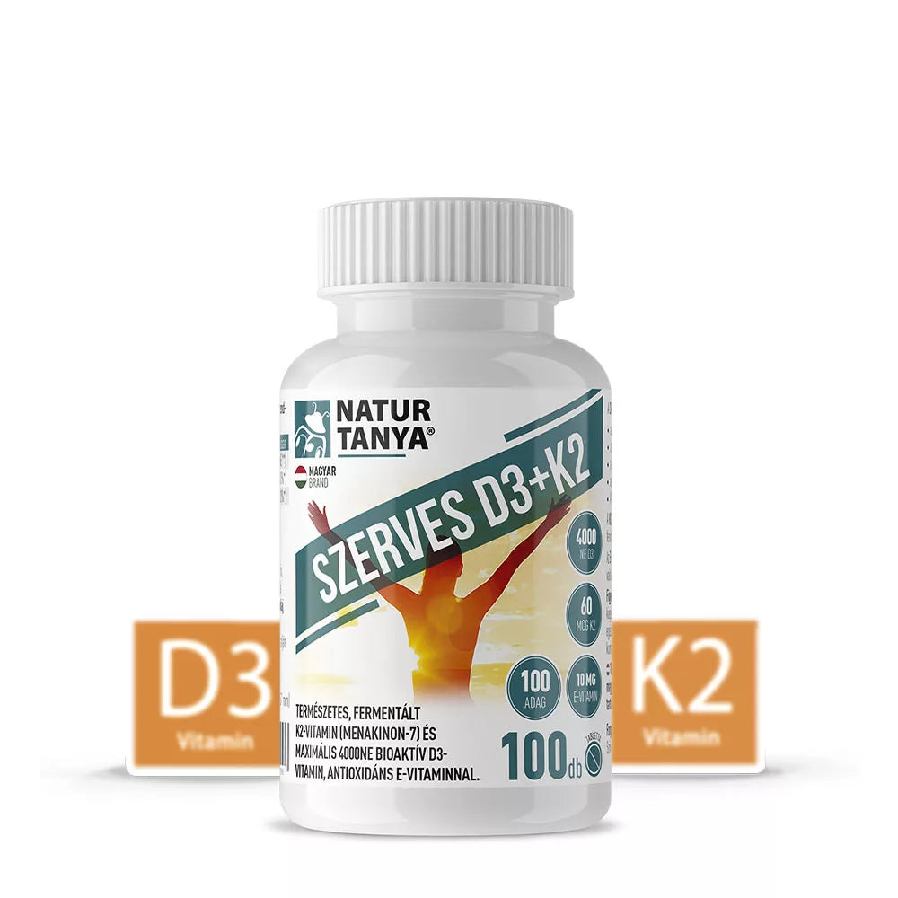 Natur Tanya Organic D3 + K2 Vitamin (100 Tablets)