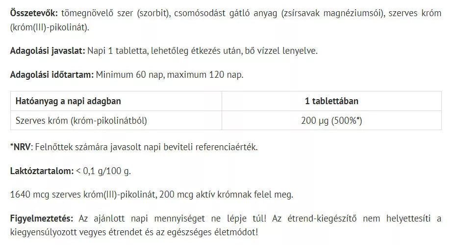 Natur Tanya Organic Chromium (60 Tablets)