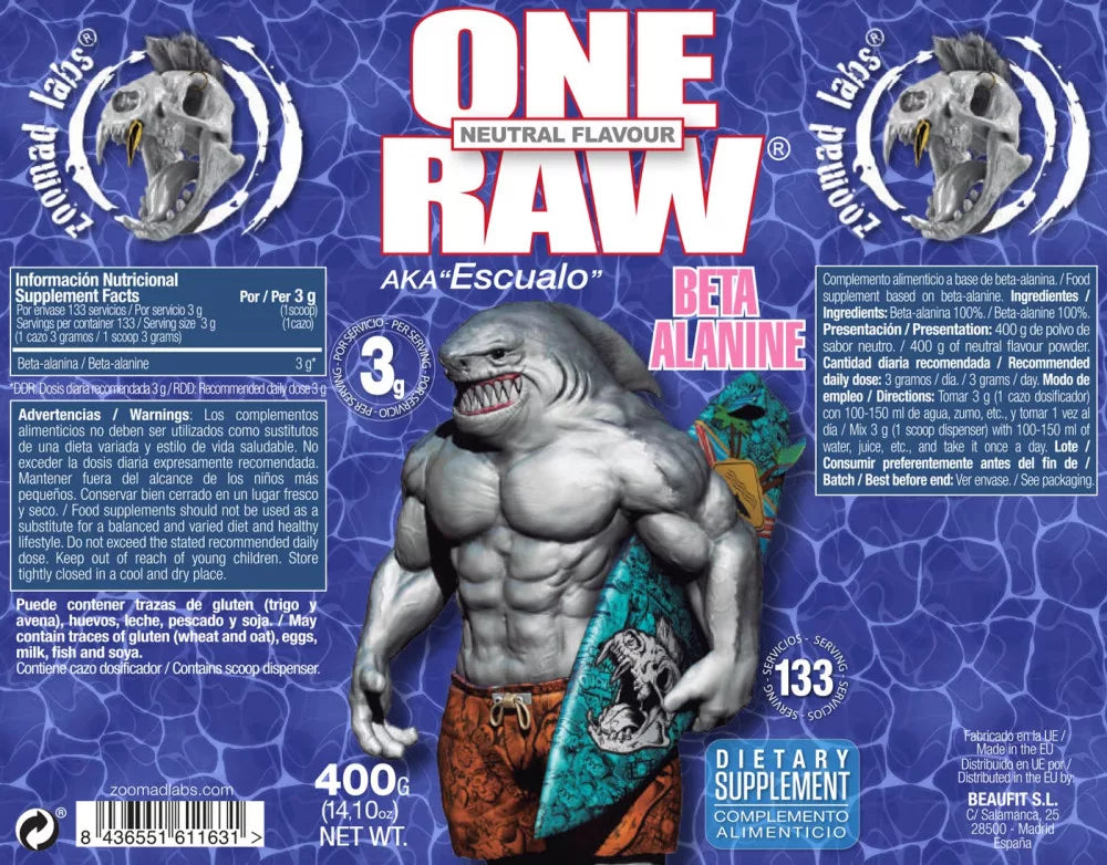 Zoomad Labs One Raw® Beta-alanine (400 g, Unflavored)