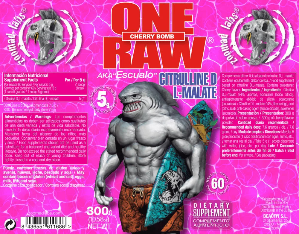 Zoomad Labs One Raw® Citrulline D L-Malate (300 g, Cherry Bomb)