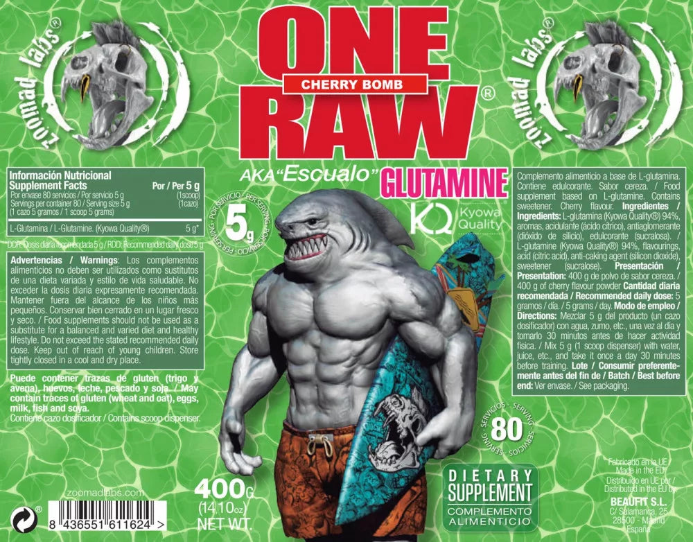 Zoomad Labs One Raw® Glutamine (400 g, Cherry Bomb)