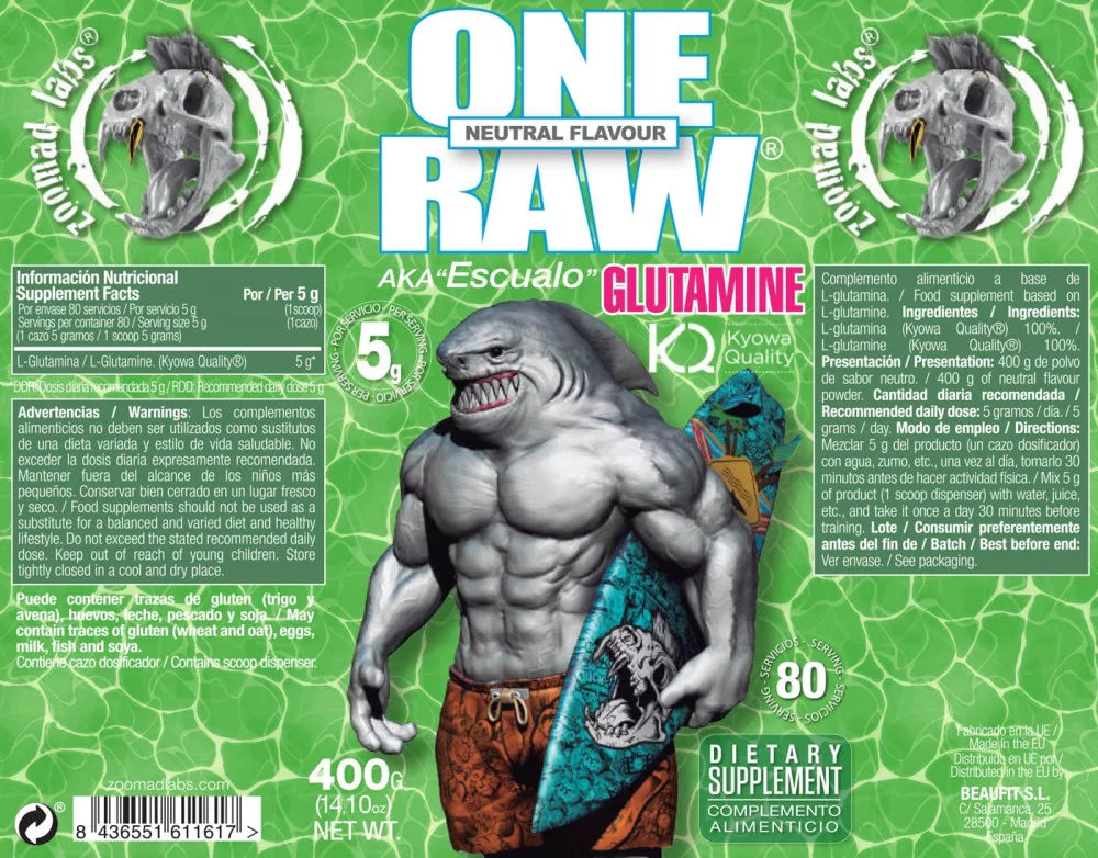 Zoomad Labs One Raw® Glutamine (400 g, Unflavored)