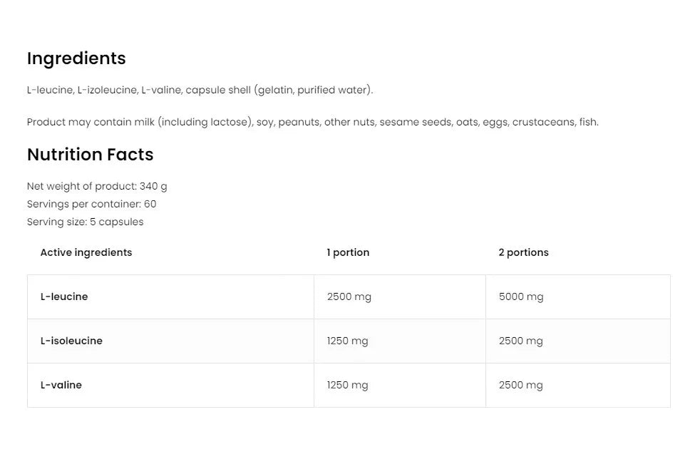 OstroVit BCAA 5000 MG (300 Capsules)