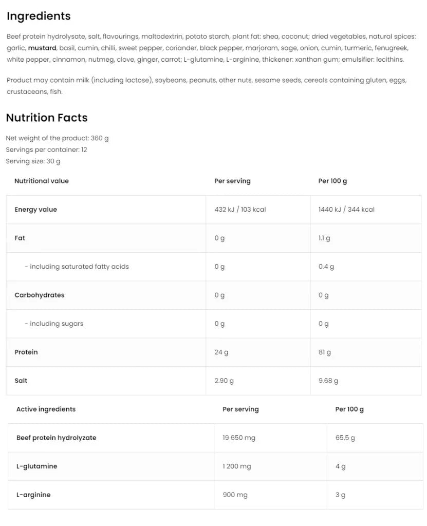 OstroVit Beef Protein (360 g, Kebab)