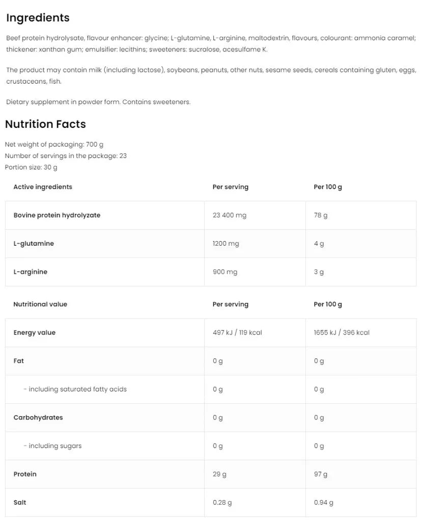 OstroVit Beef Protein (700 g, Chocolate Coconut)
