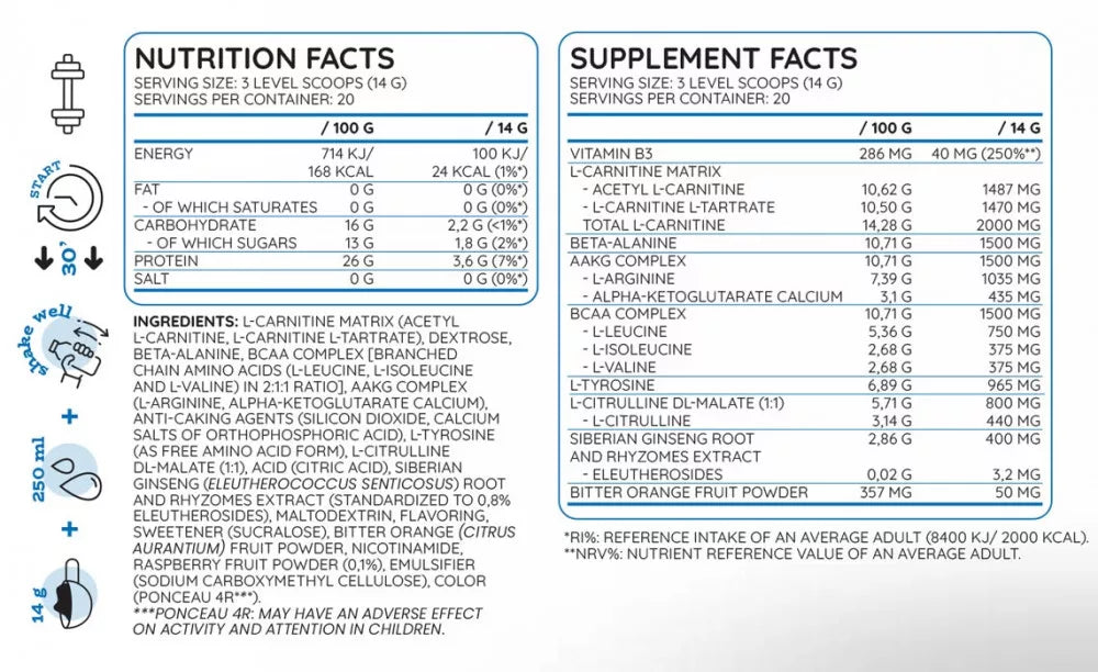 Nutriversum PWO Zero Caffeine (280 g, Raspberry)