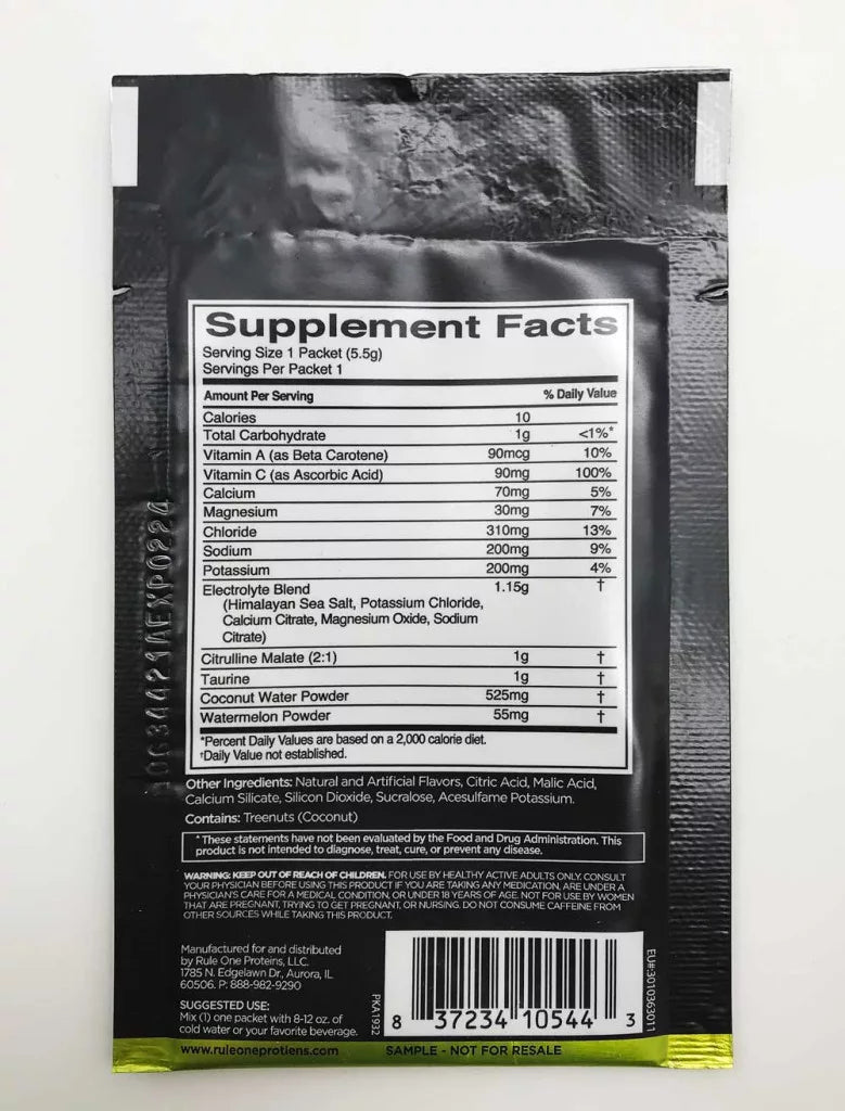 Rule1 Lytes+ Sample (1 serving, Lemon Lime)