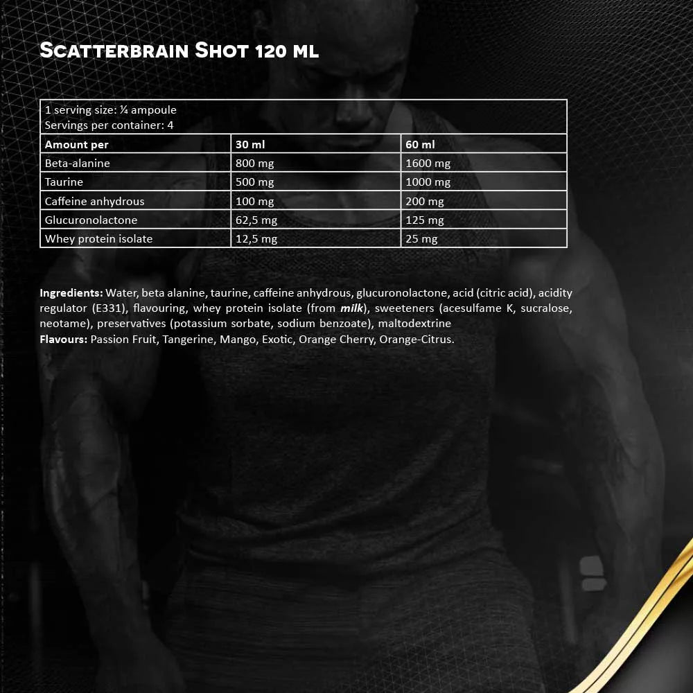 Kevin Levrone Scatterbrain Shot Box (24 x 120 ml, Orange Cherry)