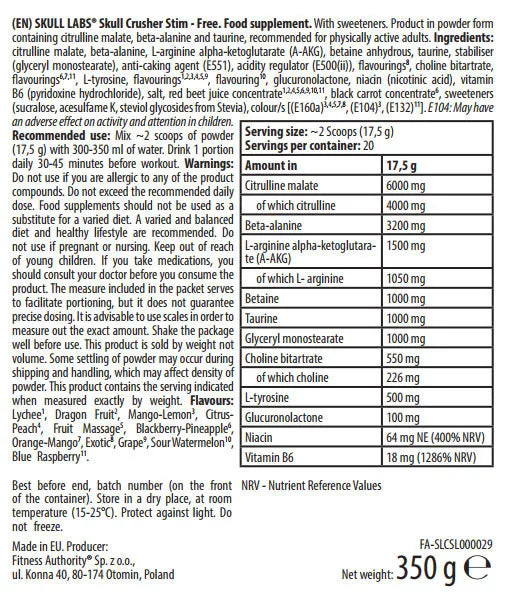 Skull Labs Skull Crusher Sample (17,5 g, Dragon Fruit)