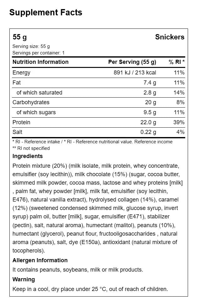 Mars Snickers High Protein Bar (1 Bar)