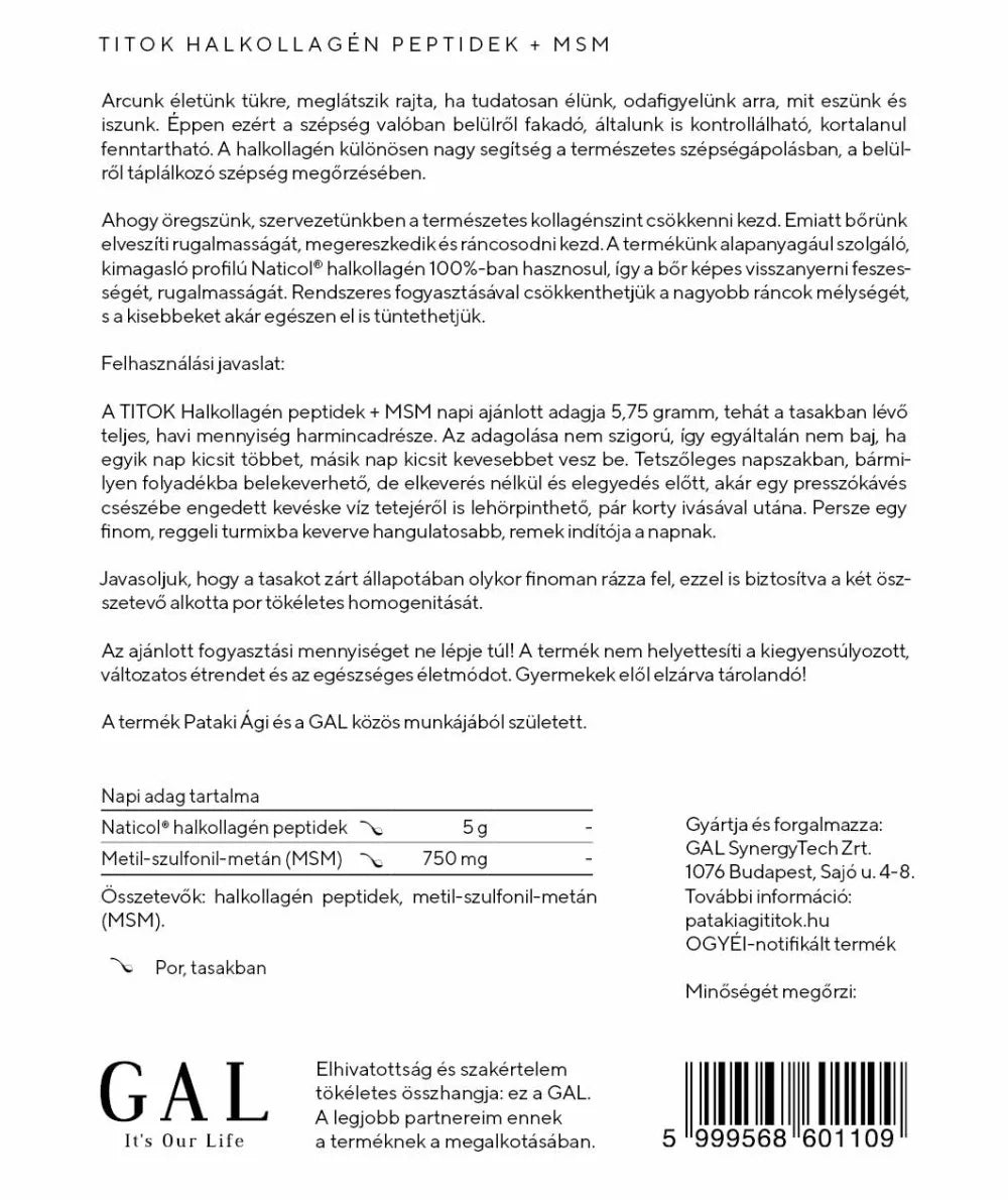 GAL TITOK Fish Collagen Peptides + MSM (173 g)