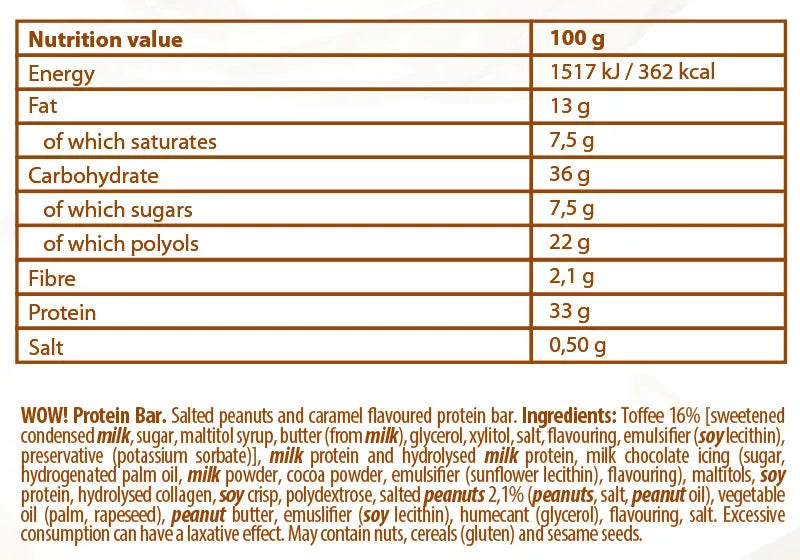 FA - Fitness Authority WOW! Protein Bar (45 g, Salted Peanut & Caramel)